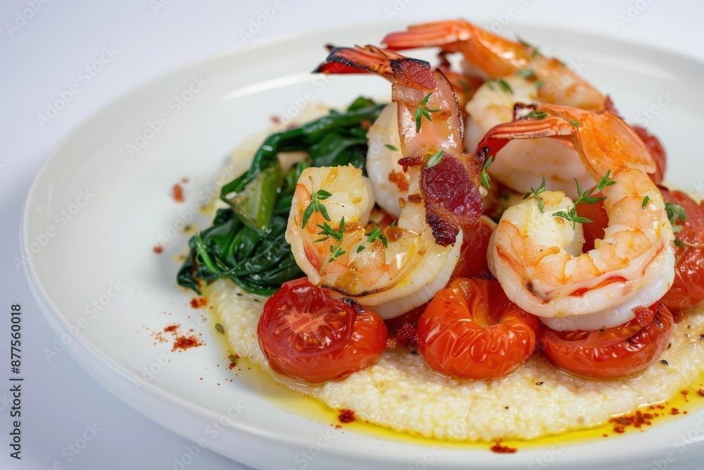 Symphonic Flavors: Deconstructed Roasted Tomato Grits and Shrimp Delight Symphonic Flavors: Deconstructed Roasted Tomato Grits and Shrimp Delight