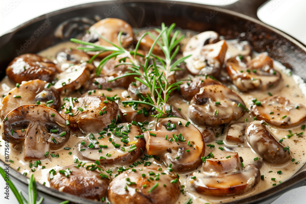 Creamy Mushroom Delight: A Close-Up of Saut?ed Mushrooms in a Rich, Creamy Sauce Creamy Mushroom Delight: A Close-Up of Saut?ed Mushrooms in a Rich, Creamy Sauce