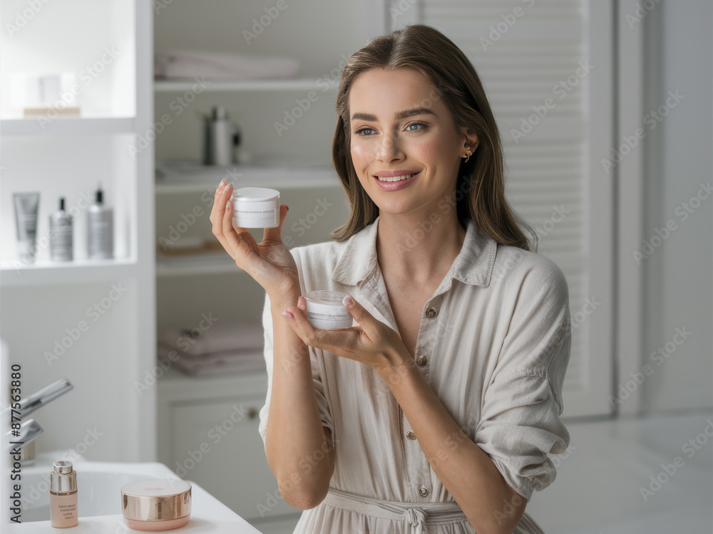 Stunning Beauty Influencer Demonstrates Her Skincare Routine in a Bright and Modern Bathroom Stunning Beauty Influencer Demonstrates Her Skincare Routine in a Bright and Modern Bathroom