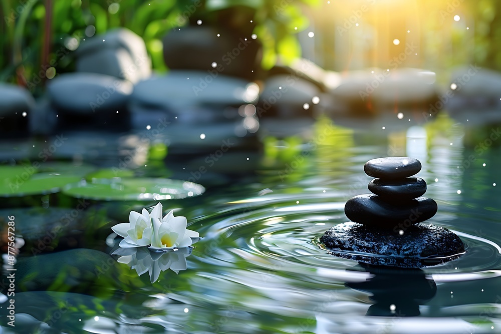 A background with a ripple effect in a tranquil pond for a spa website's services section A background with a ripple effect in a tranquil pond for a spa website's services section