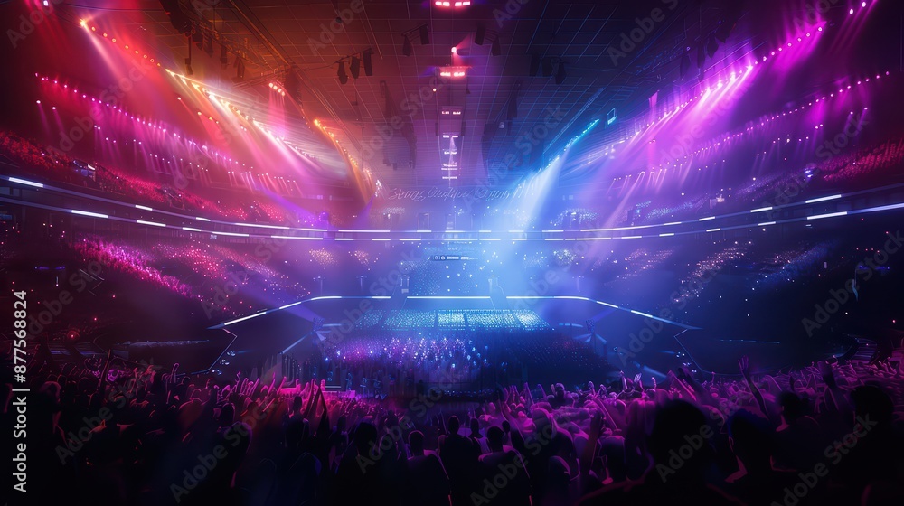 Obraz premium A vibrant arena filled with cheering fans