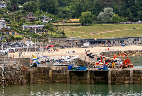 Zoomed in shot of the coastal town of Lyme Regis, Dorset photo