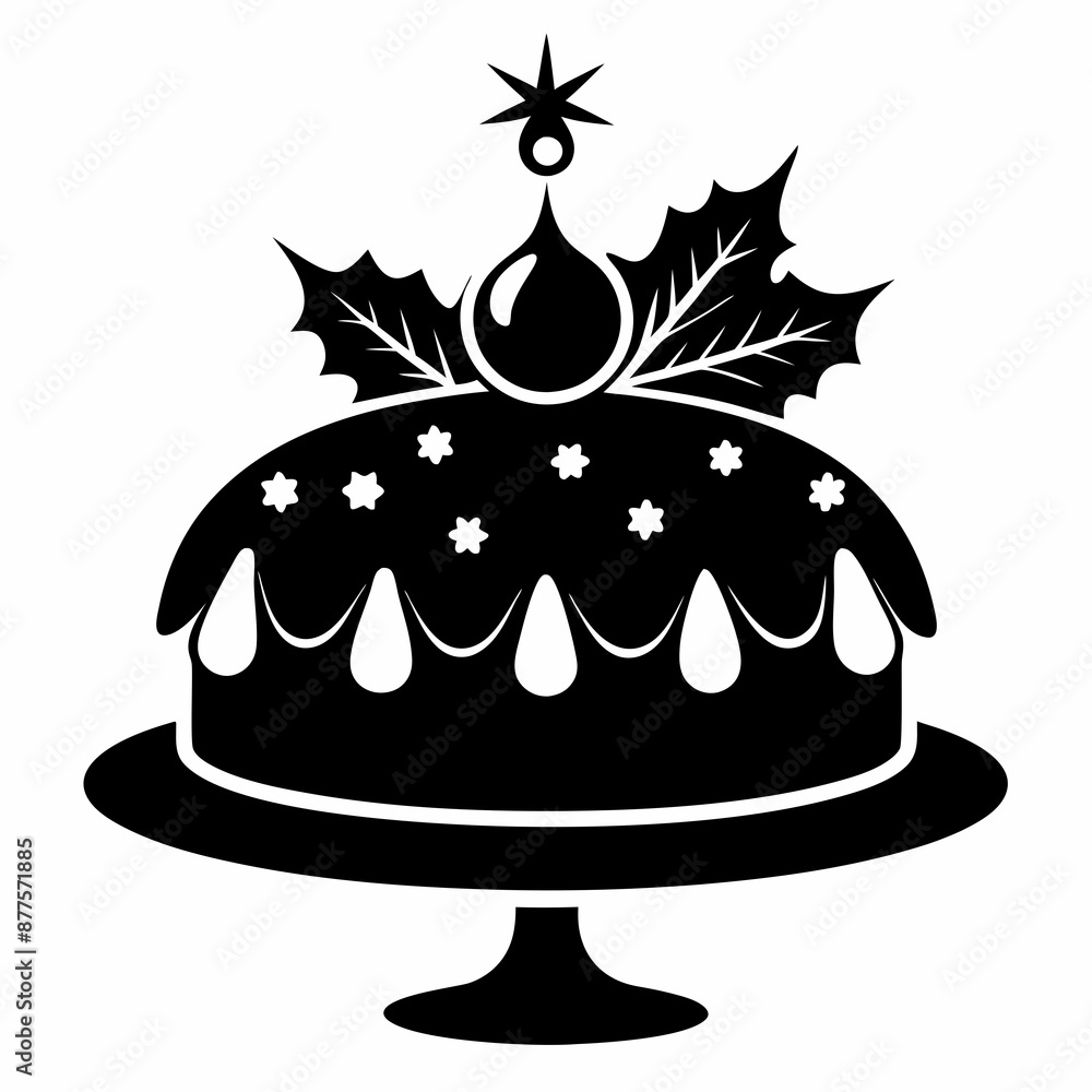 Christmas cake vector,chocolate cake with cherry,cake with candles Christmas cake vector,chocolate cake with cherry,cake with candles