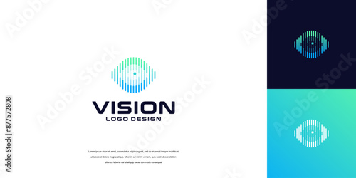 vision logo vector, eye tech logo security idea