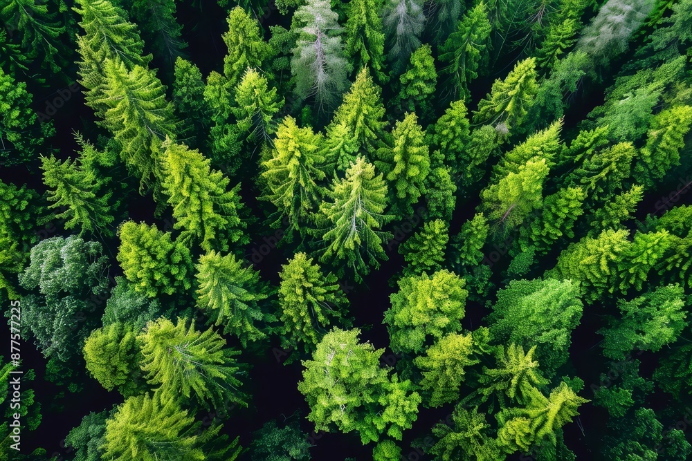 Aerial drone shot of a forest in spring. Aerial drone shot of a forest in spring.