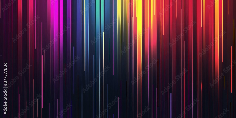 A dark background with thin vertical rainbow-colored neon lines. A dark background with thin vertical rainbow-colored neon lines.