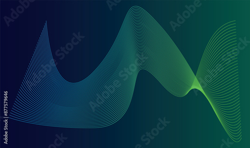 Vector Abstract glowing business conference design template with gradient color lines. Minimal flyer layout. Vector Wave lines geometric template. Trendy gradient background.