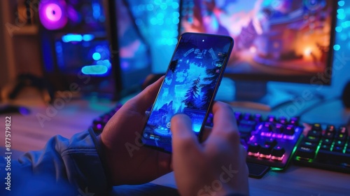 Hands on gaming smartphone photo