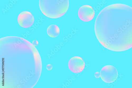 Abstract modern realistic gradient bubbles for wallpaper design. 3D gradient background. Drawing style. Trendy vector style.