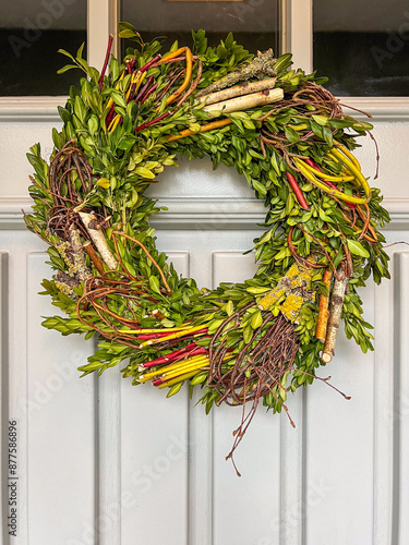 christmas wreath on door