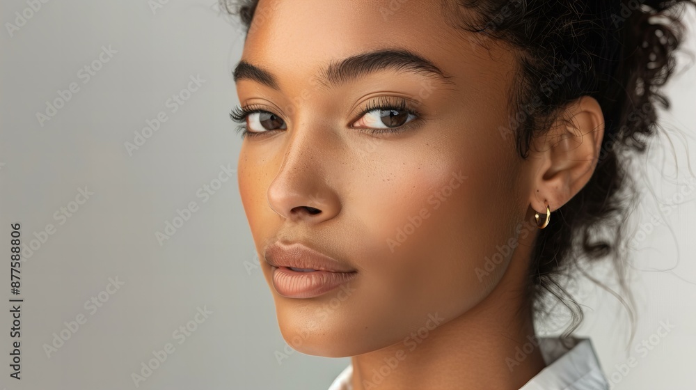 Fototapeta premium portrait of a beautiful brunette, woman, concept of make-up, skincare, 8k resolution