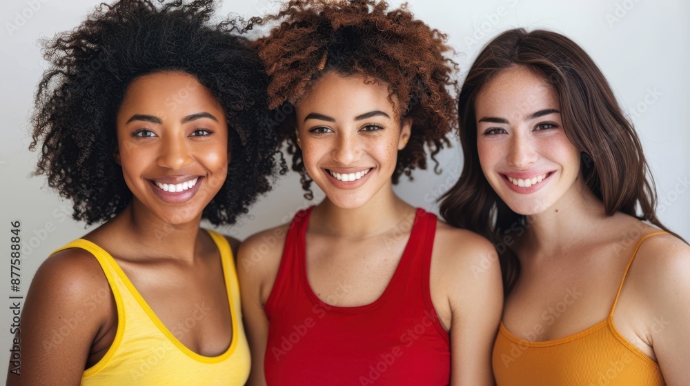 The group of smiling women The group of smiling women