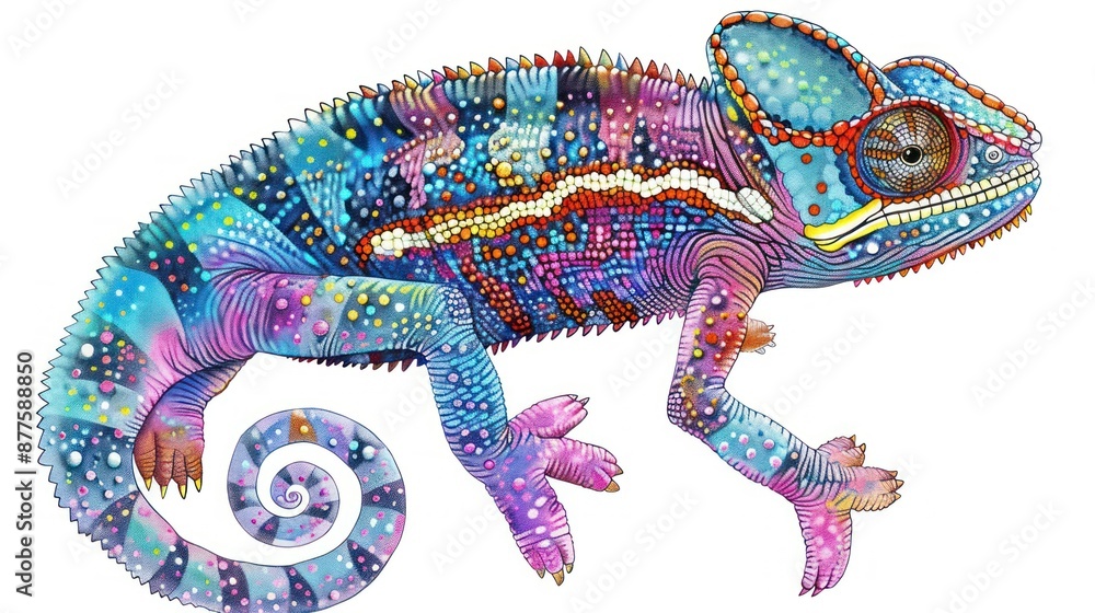 Fototapeta premium Vibrant Chameleon Illustration