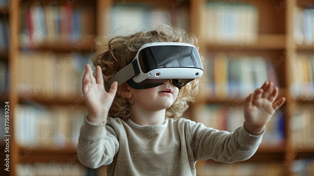Young Child Experiencing VR Technology Young Child Experiencing VR Technology