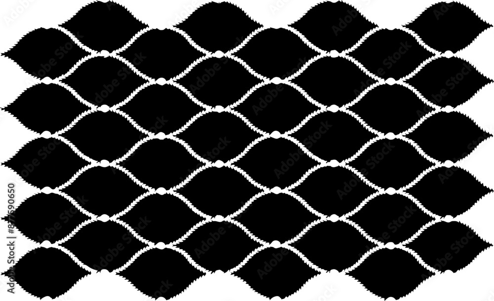 Fototapeta premium Rough texture. Broken plaster wall effect. Grunge worn damask pattern design. Distressed fabric texture. Overlay texture design. Vector illustration. Eps10.