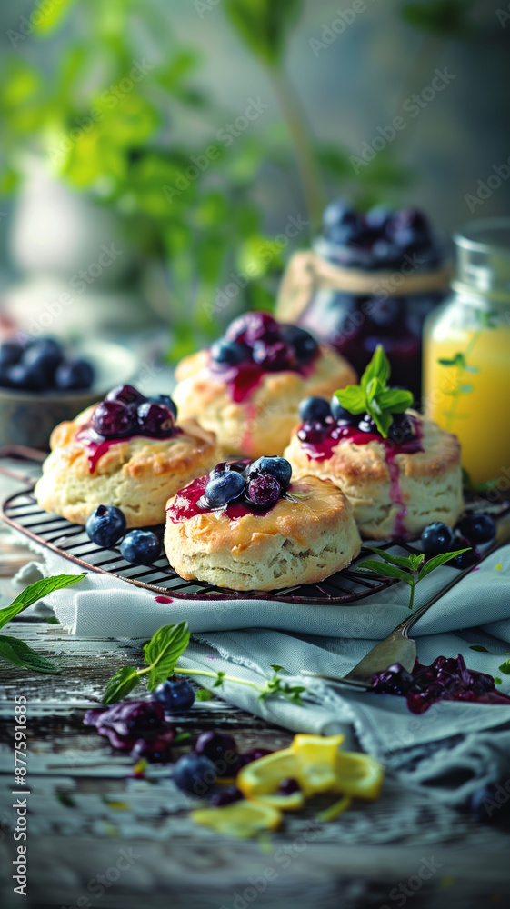 A Summery Delight: Blueberry Lemon Scones With a Touch of Mint A Summery Delight: Blueberry Lemon Scones With a Touch of Mint