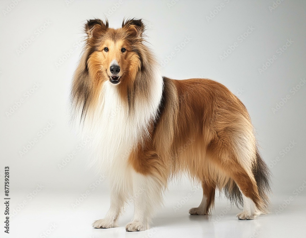 Fototapeta premium Collie on a white background