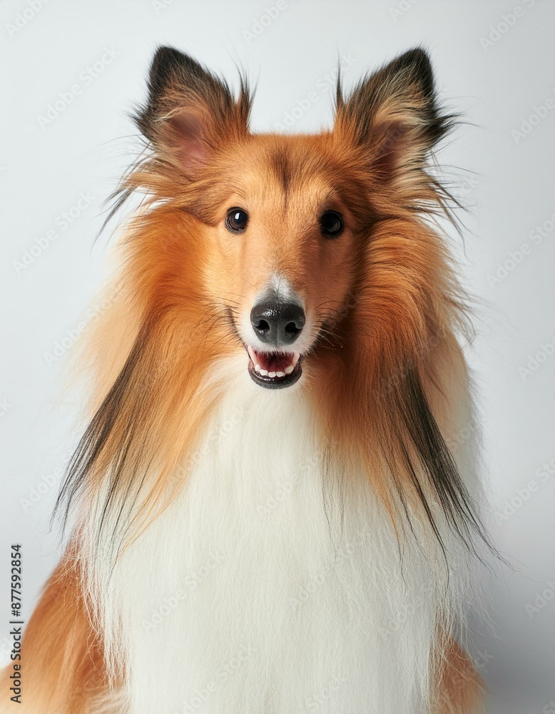 Fototapeta premium Collie on a white background