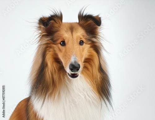 Collie on a white background