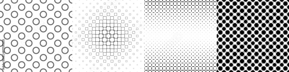 Monochrome geometrical pattern collection Monochrome geometrical pattern collection