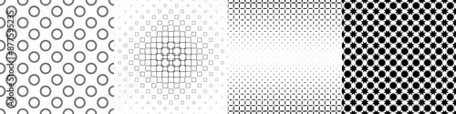 Monochrome geometrical pattern collection