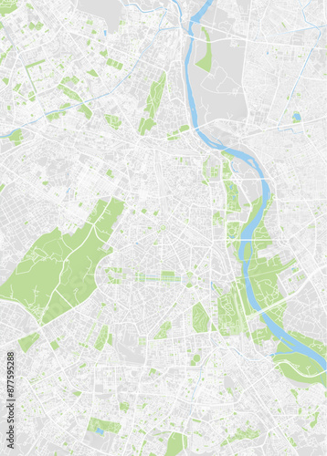 City map Delhi, color detailed plan, vector illustration