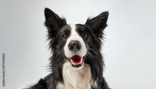 Border collie on a white background