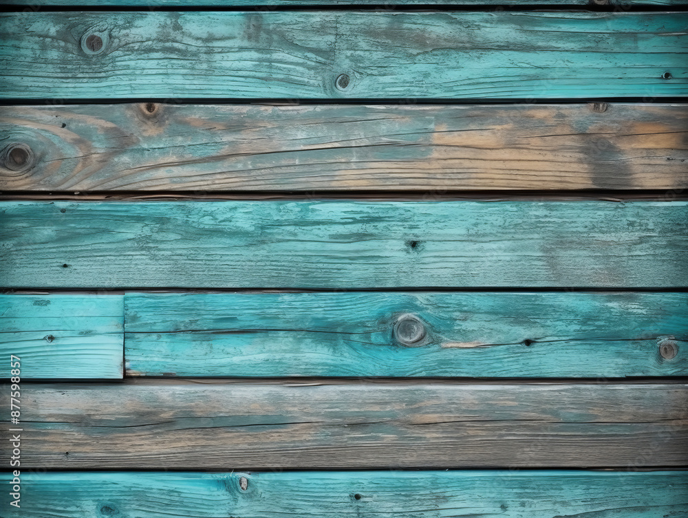 Turquoise wooden planks background. Wooden texture, generated by AI. High quality photo Turquoise wooden planks background. Wooden texture, generated by AI. High quality photo