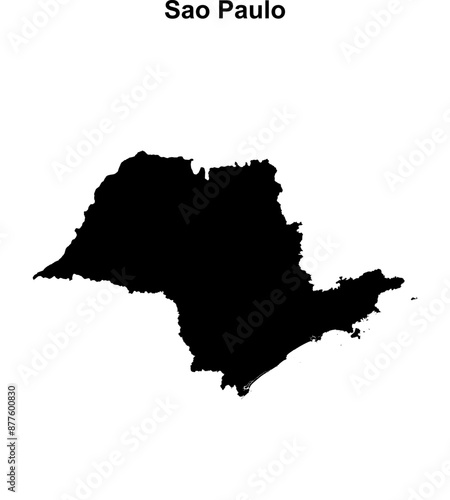 Sao Paulo state blank outline map
