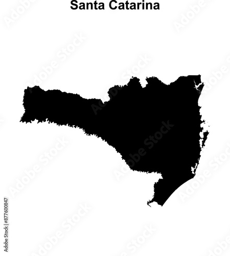 Santa Catarina state blank outline map