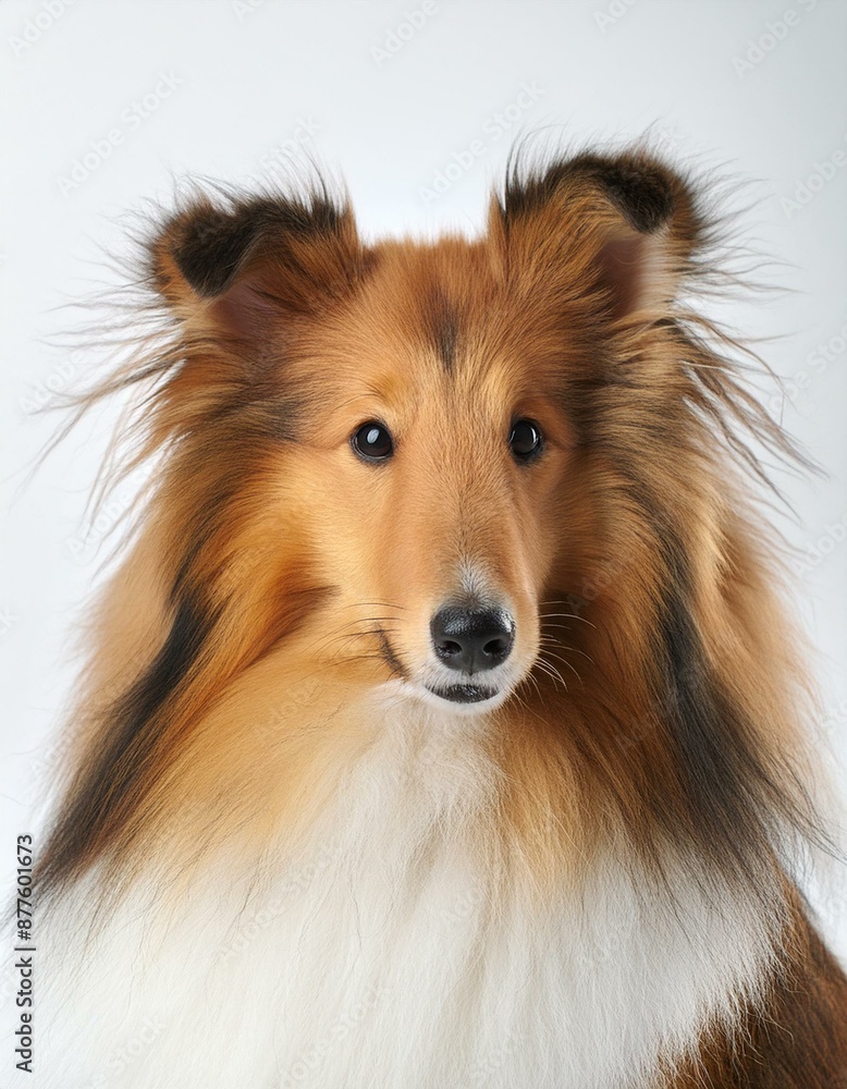 Fototapeta premium Shetland Sheepdog on a white background