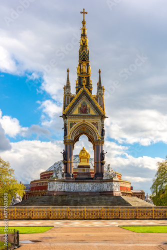 Albert Memorial and Royal Albert Hall in spring, London, UK