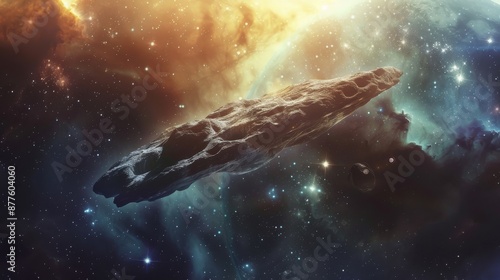 Fototapeta Naklejka Na Ścianę i Meble -  Image of Oumuamua, the First Known Interstellar Object