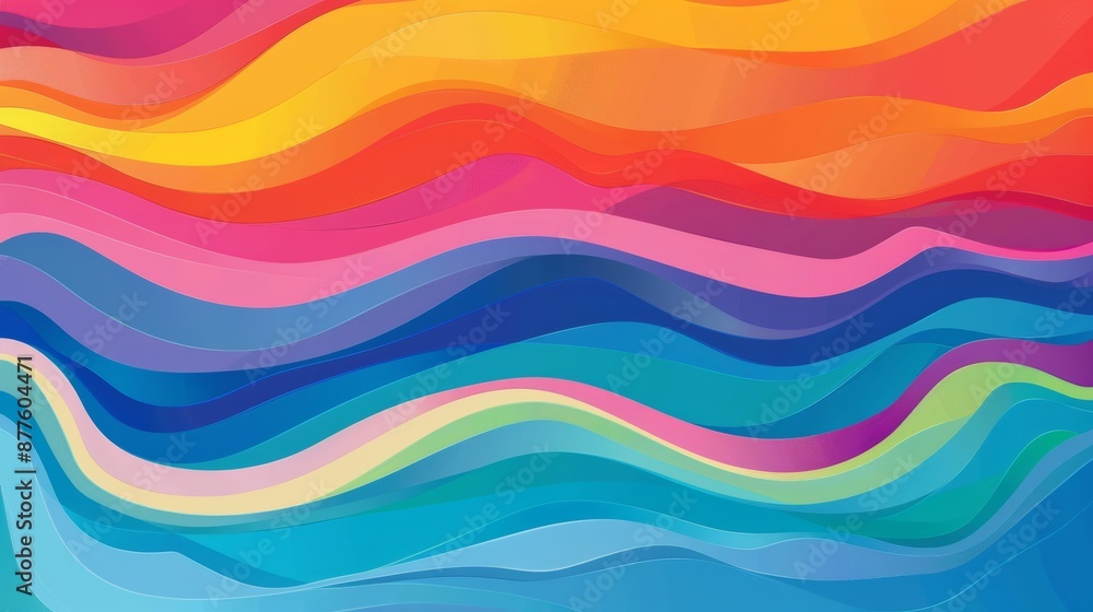 Flat Design Vector-Style Image of Abstract Background with Beautiful Rainbow Waves
Flat Design Vector-Style Image of Abstract Background with Beautiful Rainbow Waves