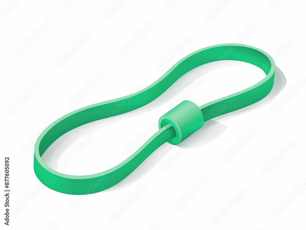 a resistance band, fitness tool, flat design, green, isolated on white background a resistance band, fitness tool, flat design, green, isolated on white background
