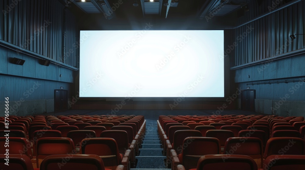 Naklejka premium Screen is blank in vacant auditorium