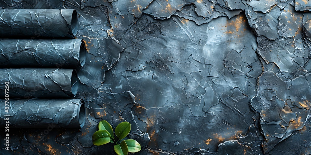 Obraz premium Dark textured background with plant