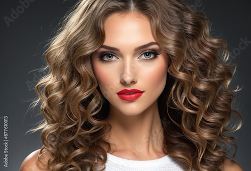 Wallpaper Mural Glamorous lady flaunts her colourful wig and flawless make-up, rocking a beautiful and healthy long hairstyle with a radiant smile Torontodigital.ca