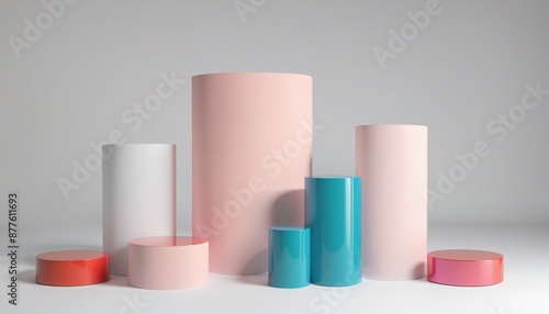 Wallpaper Mural Minimalist geometric design podium for showcasing luxury cosmetic products on a glossy white background stage Torontodigital.ca