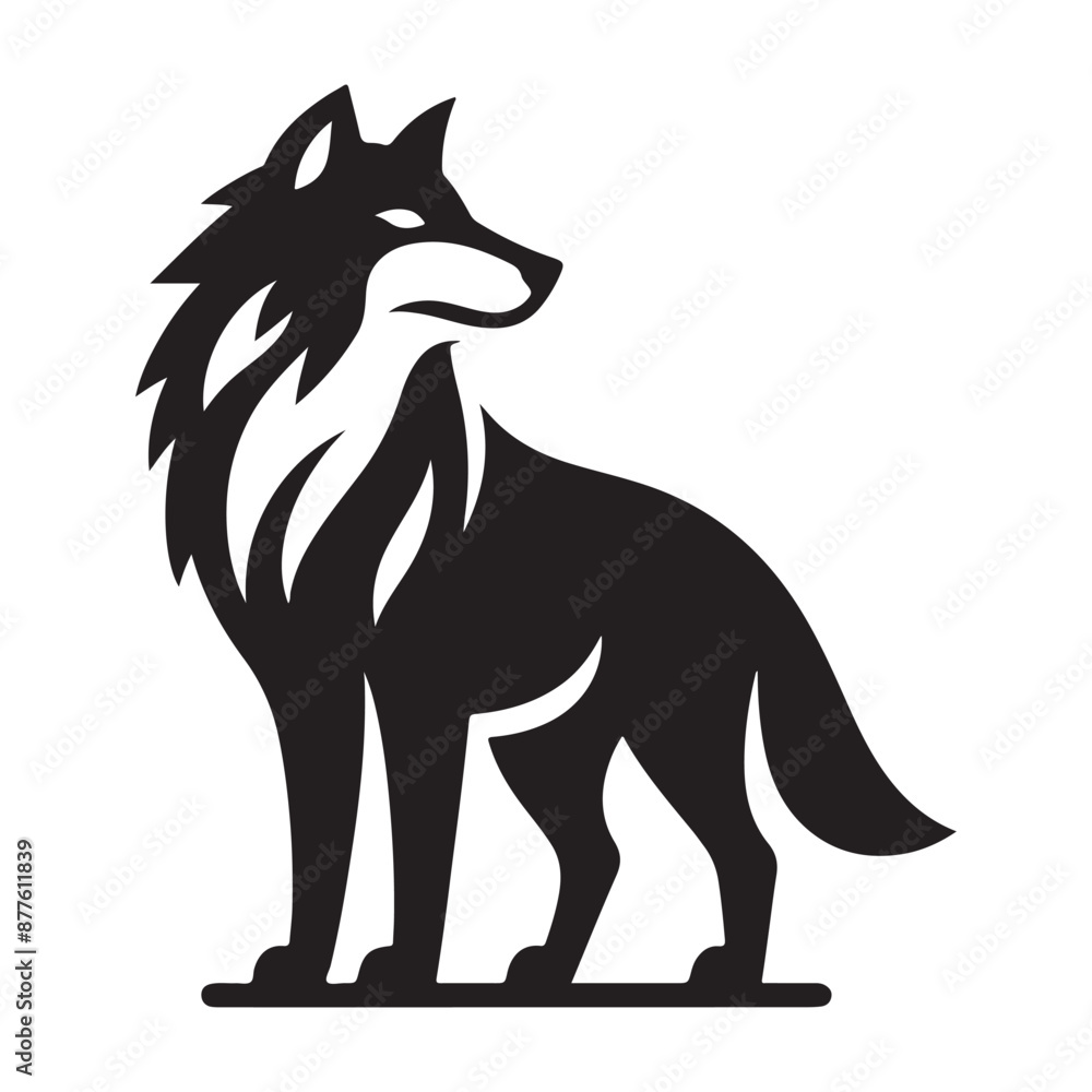 Wolf silhouette vector illustration Wolf silhouette vector illustration