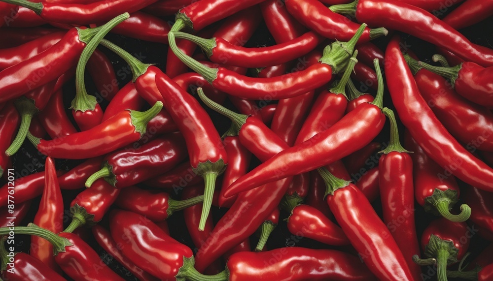 Fiery red cayenne peppers isolated on a black background Fiery red cayenne peppers isolated on a black background