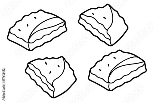 Baklava line art beautiful design drawing hand artwork