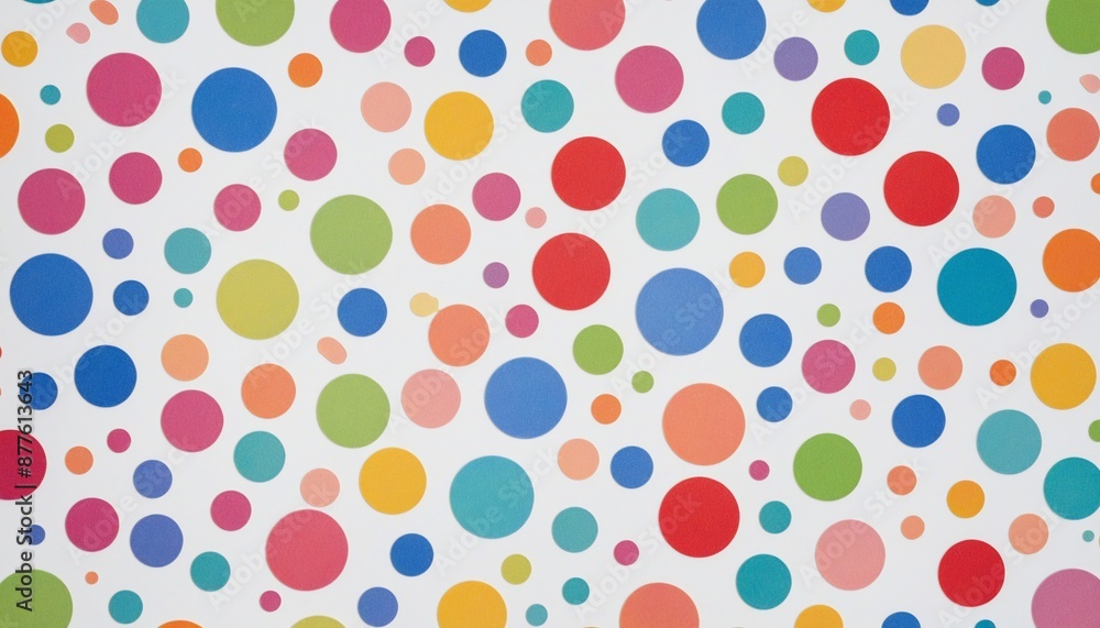 Iridescent rainbow polka dots on a clean white background: a sweet decoration for your business card Iridescent rainbow polka dots on a clean white background: a sweet decoration for your business card