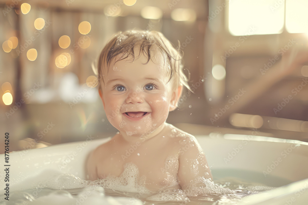Joyful Baby Splashing in the Tub: Capturing the Happiness of Bath Time Joyful Baby Splashing in the Tub: Capturing the Happiness of Bath Time