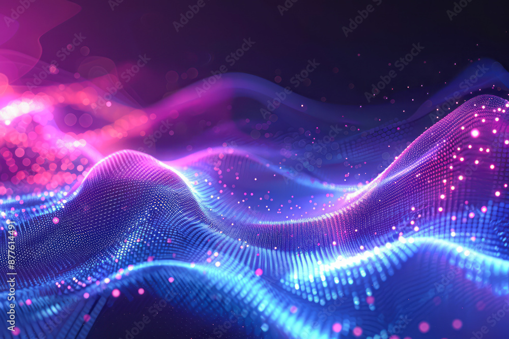 Dynamic Wave Particle Technology: Futuristic Hi-Tech Data Background Design Dynamic Wave Particle Technology: Futuristic Hi-Tech Data Background Design