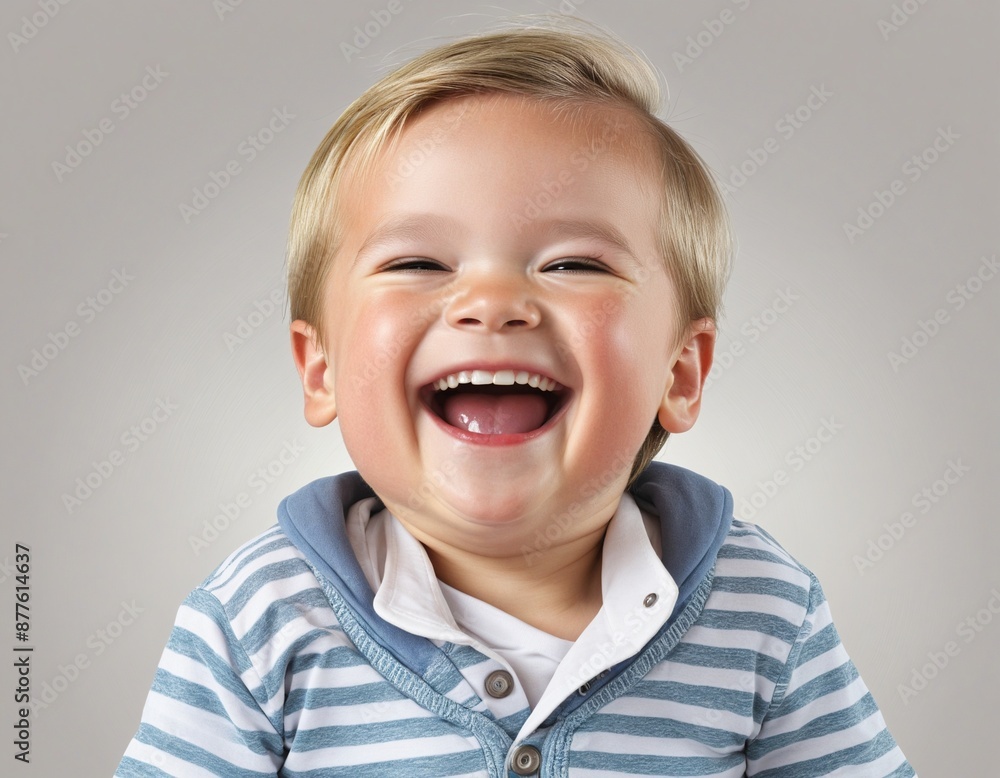 Happy preschooler boy laughs while playing with toys in the garden Happy preschooler boy laughs while playing with toys in the garden