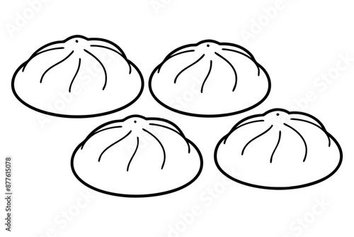 Bao buns line art beautiful design drawing hand artwork