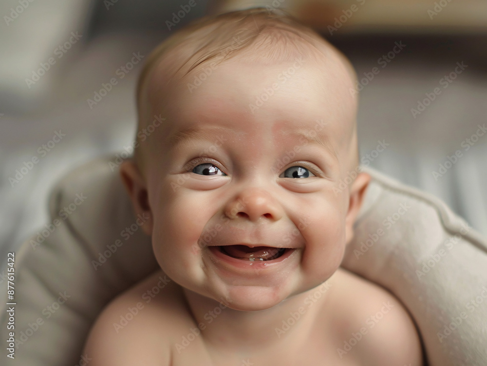Portrait of a laughing Caucasian baby boy. Portrait of a laughing Caucasian baby boy.