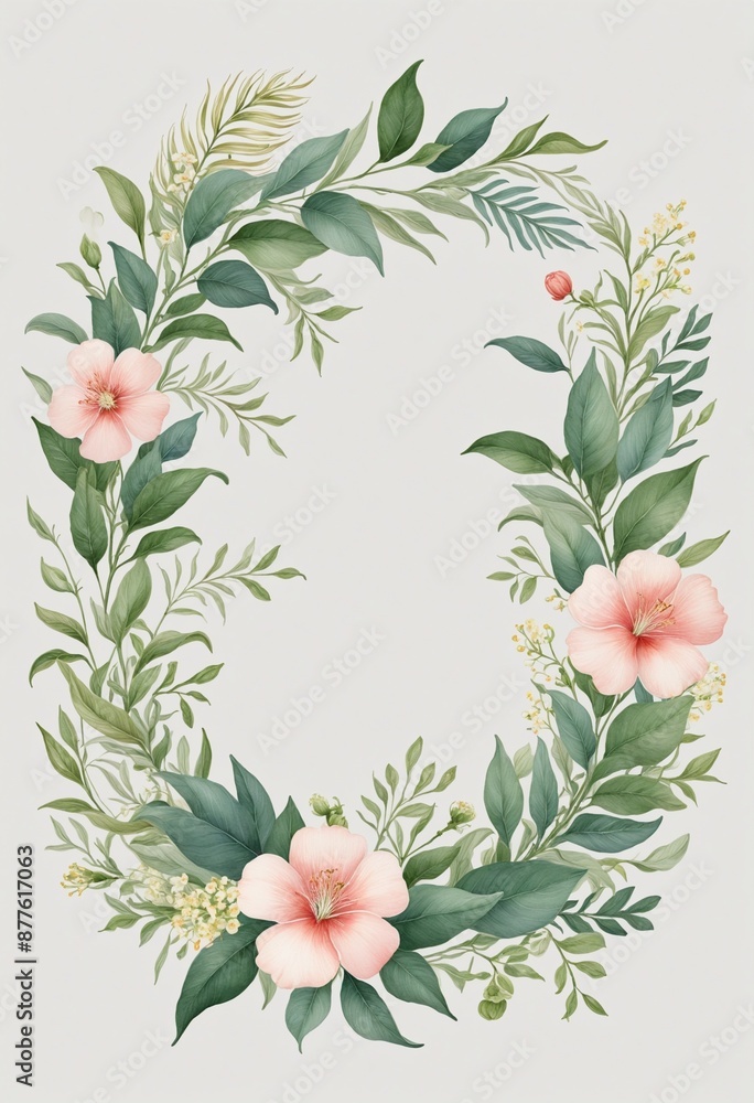 Ethereal Jungle Blooms, Watercolor Illustration Ethereal Jungle Blooms, Watercolor Illustration