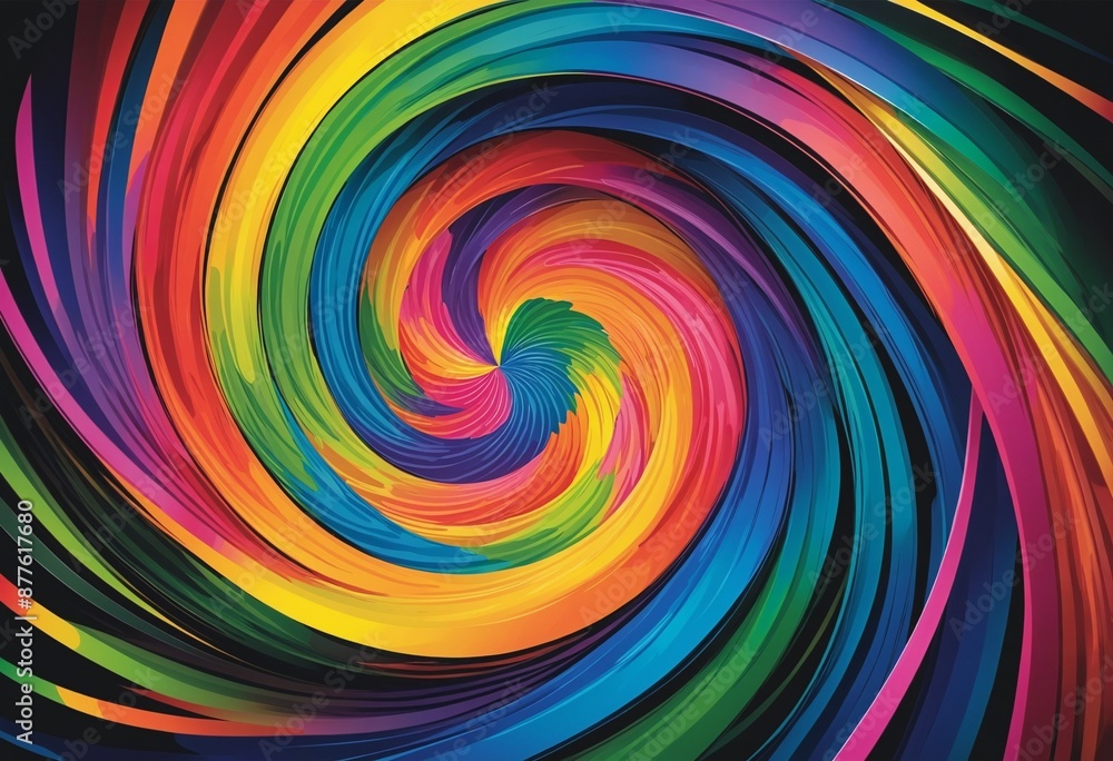 Colorful abstract geometric design with vibrant swirls and copy space Colorful abstract geometric design with vibrant swirls and copy space